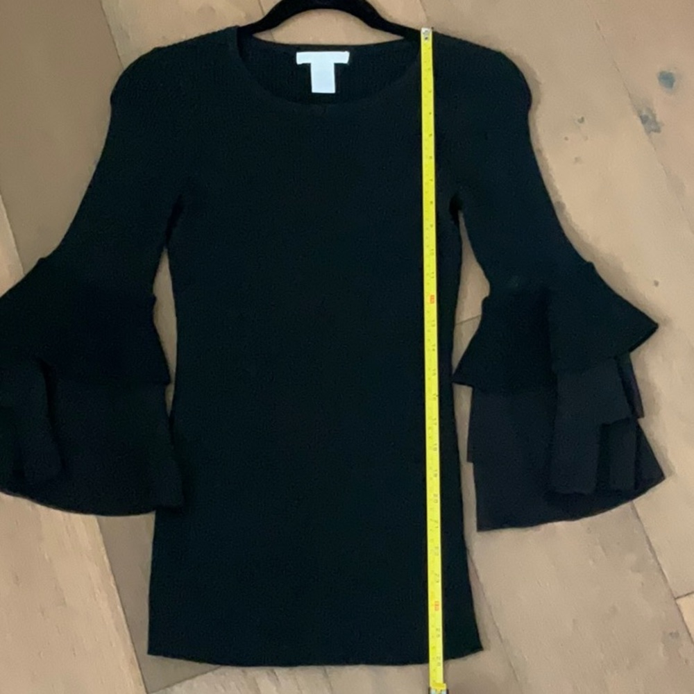 Black Ruffle Sleeve Top - Picture 4 of 6
